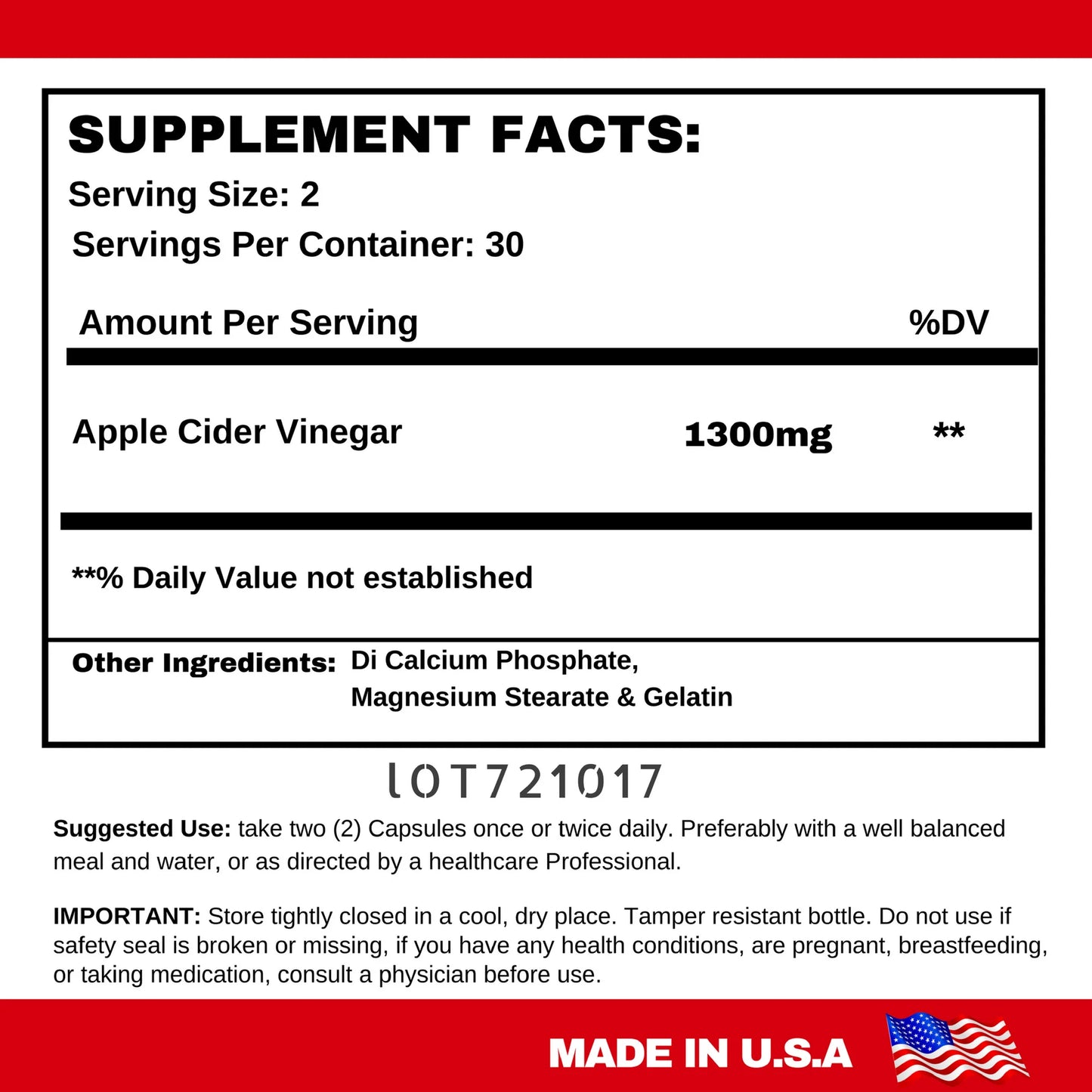 Just Pure Apple Cider Vinegar Capsules, 60 Ct