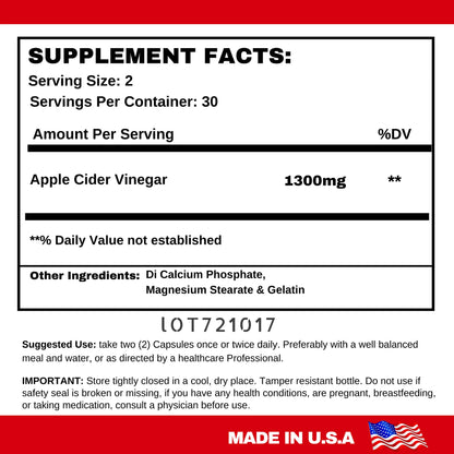 Just Pure Apple Cider Vinegar Capsules, 60 Ct